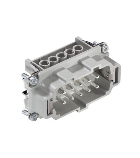 10192000, EPIC H-BE 10 SS, INSERTO RECTANGULAR MACHO 10P+T PINES (1-10), CONEXIÓN ATORNILLADA CON PROTECCIÓN DE HILO