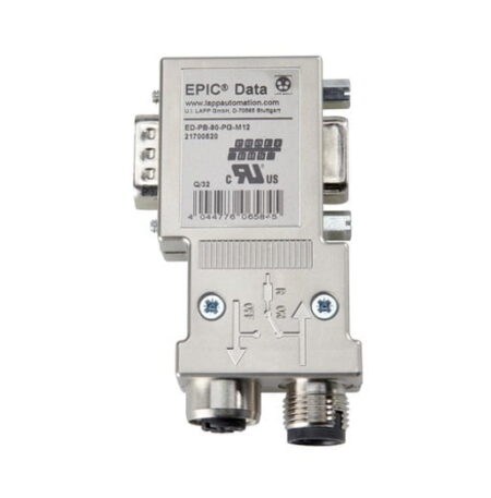 21700520, CONECTOR PROFIBUS EPIC DATA PB SUB-D, ED-PB-PG-90-M12, SALIDA DE CABLE A 90°, CONEXIÓN PARA CABLE M12, INTERFAZ PG