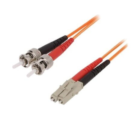 29032102, HITRONIC GOF, DUPLEX PATCHCORD, MULTIMODO G 62.5 OM1, GOF DUPLEX PATCHCORD LC/ST G62.5, 2MT, LATIGUILLO DE FIBRA ÓPTICA, CUBIERTA: NARANJA, LIBRE DE HALÓGENOS