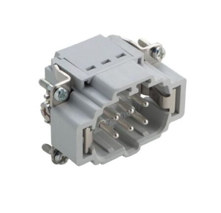 44423200, EPIC H-BE 6 SP, INSERTO RECTANGULAR MACHO 6P+T PINES (1-6), CONEXIÓN PUSH-IN CON PROTECCIÓN DE HILO