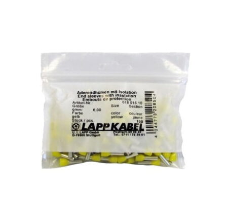 61801810, TERMINAL SOBREMOLDEADO AISLADO AHI DIN N 6/12 PARA SECCIONES 6MM2(10AWG) AMARILLO, UL, LIBRE DE HALÓGENOS (100UND) 61801810, TERMINAL SOBREMOLDEADO AISLADO AHI DIN N 6/12 PARA SECCIONES 6MM2(10AWG) AMARILLO, UL, LIBRE DE HALÓGENOS (100UND)