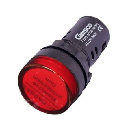 AD16 220 R, PILOTO ROJO LUMINOSO LED 220VAC, DIAM. 22MM, MAT. PLASTICO