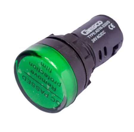 AD16 24 G, PILOTO VERDE LUMINOSO LED 24VAC/DC, DIAM. 22MM, MAT. PLASTICO