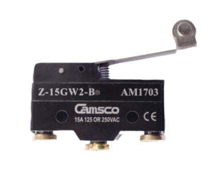 AM1703, Z-15GW2-B - MICRO SWITCH PALANCA LARGA C/ ROLDANA 1NA/NC 15A ...