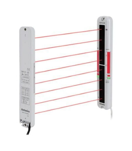 BWP20-08(P), SENSOR DE ÁREA TIPO BARRERA, ALC. 0.1-5M, PNP NA, 12-24VDC, 8 EJES OPTICOS, CABLE 3MT, IP40