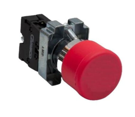 LMB-BS4, PULSADOR METALICO DE EMERGENCIA ROJO TIPO HONGO, CABEZAL 30MM, DIAM. 22MM, 1NC, C/ RETENCION LMB-BS4, PULSADOR METALICO DE EMERGENCIA ROJO TIPO HONGO, CABEZAL 30MM, DIAM. 22MM, 1NC, C/ RETENCION