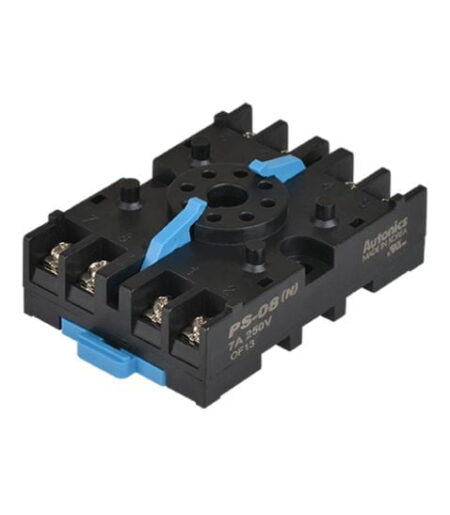 PS-08, BASE DE 8 PINES PARA MONTAJE EN RIEL DIN