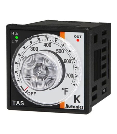 TAS-B4RK4F, CONTROLADOR DE TEMPERATURA ANALOGICO 48X48MM, IN: «K», OUT: RELE, 32-752°F, 8 PINES, 100-240VAC
