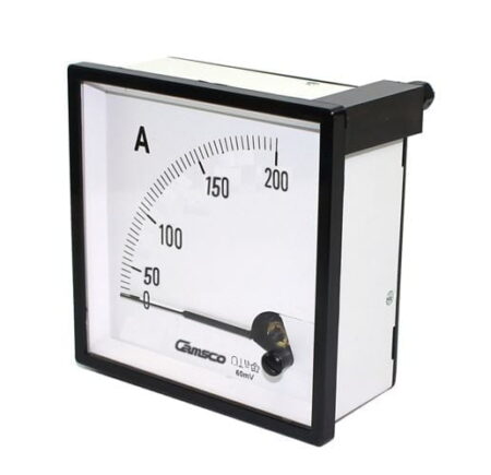 CA-96 200/5A, AMPERIMETRO ANALOGICO 96X96MM, RANGO 200/5A, CLASE 1.5