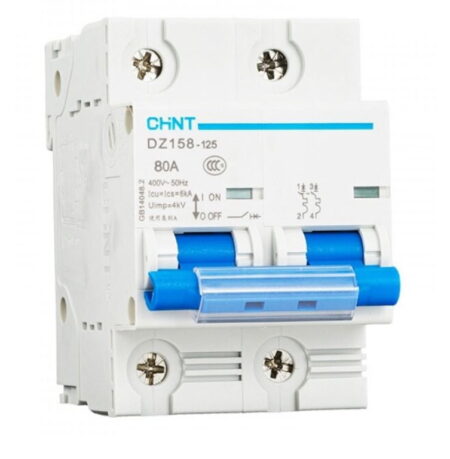 DZ158-125 2P 80A 10KA, INT. TERMOMAGNETICO 2X80A, 10KA, RIEL DIN DZ158-125 2P 80A 10KA, INT. TERMOMAGNETICO 2X80A, 10KA, RIEL DIN