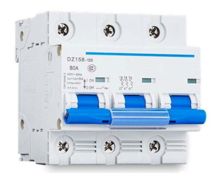 DZ158-125 3P 80A 10KA, INT. TERMOMAGNETICO 3X80A, 10KA, RIEL DIN DZ158-125 3P 80A 10KA, INT. TERMOMAGNETICO 3X80A, 10KA, RIEL DIN