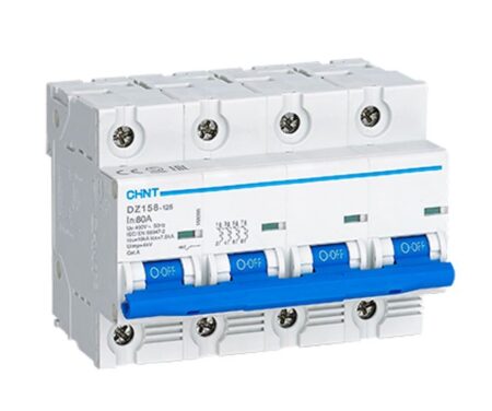 DZ158-125 4P 80A 10KA, INT. TERMOMAGNETICO 4X80A, 10KA, RIEL DIN DZ158-125 4P 80A 10KA, INT. TERMOMAGNETICO 4X80A, 10KA, RIEL DIN