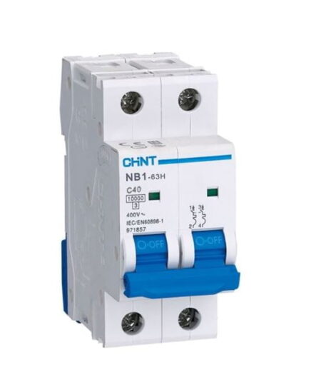 NB1-63H 2P C40 10KA, INT. TERMOMAGNETICO 2X40A, 10KA, CURVA C, RIEL DIN NB1-63H 2P C40 10KA, INT. TERMOMAGNETICO 2X40A, 10KA, CURVA C, RIEL DIN