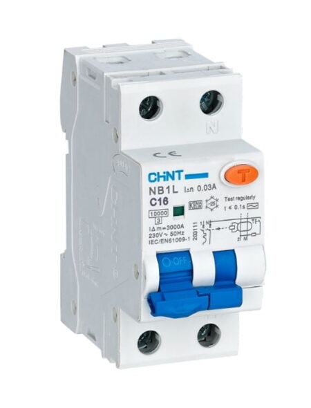NB1L 1PN C16 30MA AC 10KA, INT. TERMOMAGNETICO C/ PROTECCION DIFERENCIAL 1P+N 16A 10KA 30MA, RIEL DIN NB1L 1PN C16 30MA AC 10KA, INT. TERMOMAGNETICO C/ PROTECCION DIFERENCIAL 1P+N 16A 10KA 30MA, RIEL DIN
