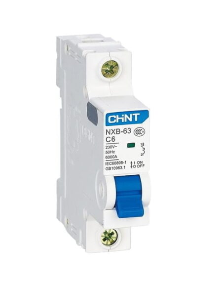 NXB-63 1P C6 6KA, INT. TERMOMAGNETICO 1X6A, 6KA, RIEL DIN
