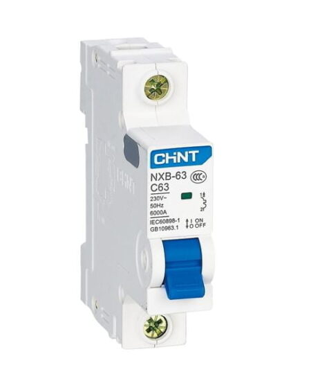 NXB-63 1P C63 6KA, INT. TERMOMAGNETICO 1X63A, 6KA, RIEL DIN