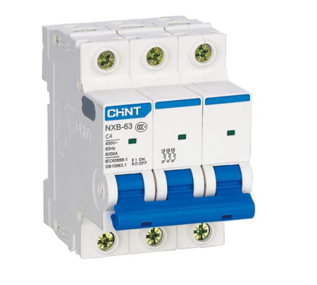 NXB-63 3P C4 6KA, INT. TERMOMAGNETICO 3X4A, 6KA, RIEL DIN