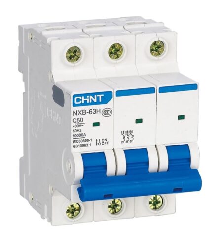 NXB-63H 3P C50 10KA, INT. TERMOMAGNETICO 3X50A, 10KA, RIEL DIN