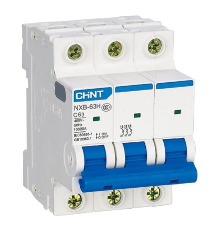 NXB-63H 3P C63 10KA, INT. TERMOMAGNETICO 3X63A, 10KA, RIEL DIN
