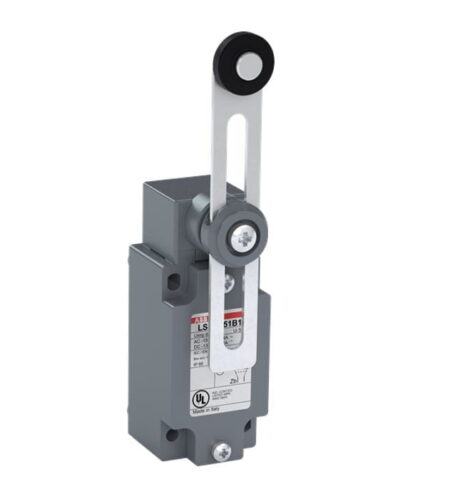 1SBV011151R1211, LS40M51B11 – FINAL DE CARRERA PALANCA REG. C/ ROLDANA DE PLASTICO, 1NA + 1 NC, CONEX. PG13.5