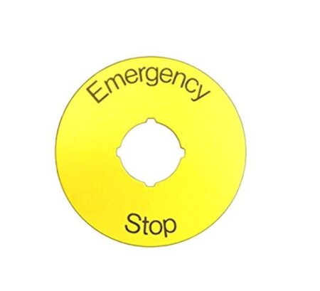 SK615546-6, PLACA REDONDA DE ALUMINIO 70MM C/ TEXTO PARADA DE EMERGENCIA