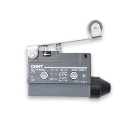 YBLXW-6/11CL, MICROSWITCH C/ PALANCA CORTA Y ROLDANA PVC, GRIS