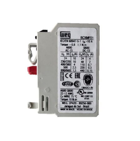 10356494, BCXMF01 – CONTACTO AUXILIAR 1NC, MONTAJE FRONTAL P/ CWM9-105 10356494, BCXMF01 – CONTACTO AUXILIAR 1NC, MONTAJE FRONTAL P/ CWM9-105