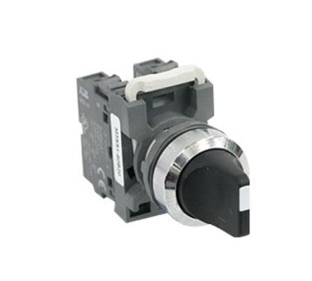 1SFA611210P1206, M3SS1-10B-KAA – SELECTOR MODULAR 1-0-2 DE MANETA CORTA NEGRO DIAM. 22MM 2NA