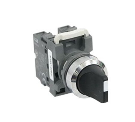 1SFA611211P1116, M3SS2-10B-KAC – SELECTOR MODULAR 1-0-2 DE MANETA CORTA NEGRO C/RETORNO DIAM. 22MM 1NA+1NC