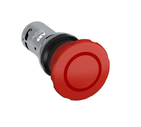 1SFA619551R1071, CE4P-10R-11 – PULSADOR DE EMERGENCIA COMPACTO ROJO TIPO HONGO, CABEZAL 40MM, DIAM. 22MM, 1NA+1NC, DESBLOQUEO POR DESENGANCHE