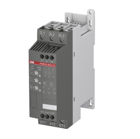 1SFA896108R7000, PSR25-600-70 – ARRANCADOR SUAVE ELECTRONICO 7.5HP(5.5KW)/230VAC – 15HP(11KW)/440VAC, 25A 1SFA896108R7000, PSR25-600-70 – ARRANCADOR SUAVE ELECTRONICO 7.5HP(5.5KW)/230VAC – 15HP(11KW)/440VAC, 25A