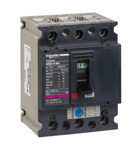 28100, GUARDAMOTOR MAGNETICO NS80H MA, 80A, 70KA/415VAC