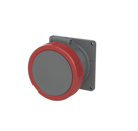 2CMA101313R1000, 332ERU6W – TOMACORRIENTE INDUSTRIAL EMPOTRABLE 32A 3P+T 380-415VAC, COLOR ROJO 6H, IP67