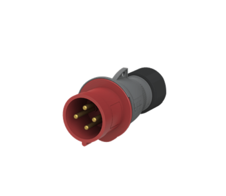 2CMA101984R1000, 332EP6 – ENCHUFE INDUSTRIAL 32A 3P+T 380-415VAC, COLOR ROJO 6H, IP44