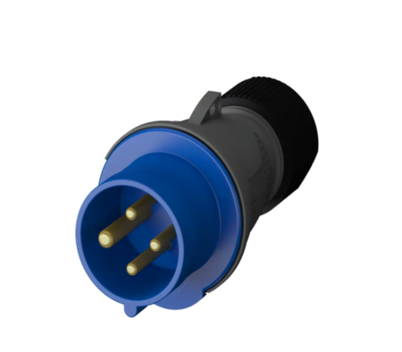 2CMA101986R1000, 332EP9 – ENCHUFE INDUSTRIAL 32A 3P+T 200-250VAC, COLOR AZUL, IP44