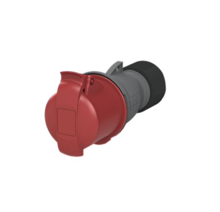 2CMA102040R1000, 332EC6 – TOMACORRIENTE INDUSTRIAL AEREA 32A 3P+T 380-415VAC, COLOR ROJO 6H, IP44