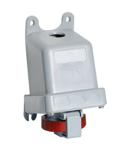 2CMA167180R1000, 332ERS6W – TOMACORRIENTE INDUSTRIAL ADOSABLE 32A 3P+T 380-415VAC, COLOR ROJO 6H, IP67