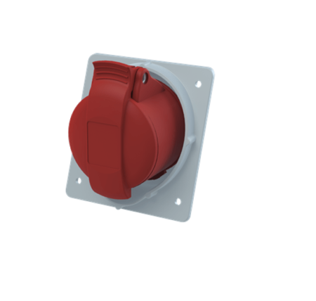 2CMA170012R1000, 316RAM6 – TOMACORRIENTE INDUSTRIAL EMPOTRABLE 16A 3P+T 200-250VAC, COLOR ROJO 6H, IP44