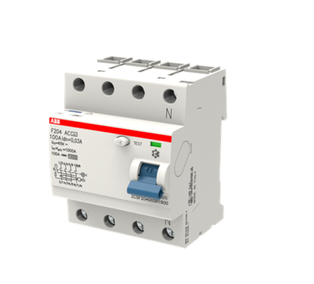 2CSF204005R1900, F204 AC – INT. DIFERENCIAL 4X100A 30MA
