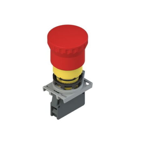 E2 AC-DXBC1005, PULSADOR DE EMERGENCIA ROJO TIPO HONGO, CABEZAL 40MM, DIAM. 22MM, 1NC, DESBLOQUEO POR DESENGANCHE