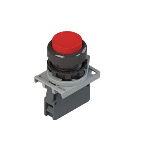 E2 AC-DXBC1209, PULSADOR PLASTICO NO RASANTE ROJO 1NC, DIAM. 22MM