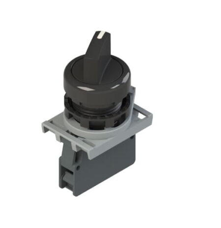 E2 AC-DXBC1401, SELECTOR NEGRO MANETA CORTA, 0-1, 2 POSICIONES FIJAS, 1NA, DIAM. 22MM, IP67