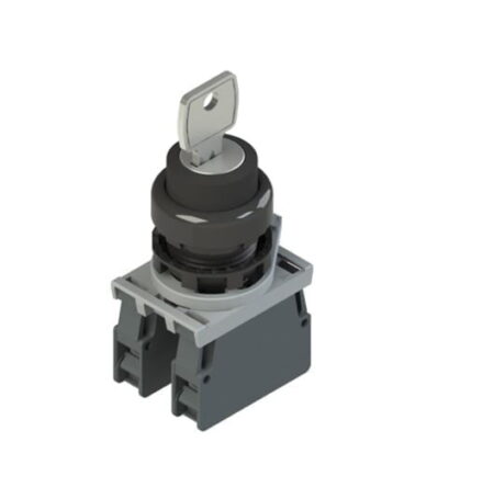 E2 AC-DXBC1607, SELECTOR NEGRO C/ LLAVE, 1-0-2, 3 POSICIONES, 2NA, DIAM. 22MM, IP67