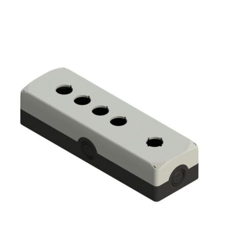 ES 36003, CAJA NEGRA TAPA GRIS, 5 ORIFICIOS, DIAM. 22MM