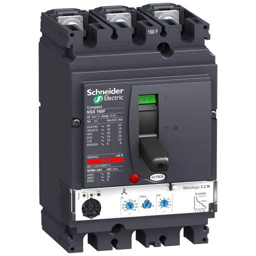 LV430630, NSX160F, TM160D - INT. CAJA MOLDEADA TRIF. REG. 112-160A, 85KA/220VAC, 35KA/440VAC, C/ UNIDAD DE DISPARO