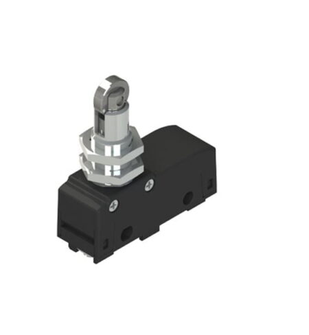 MK V11D15, MICRO SWITCH EMBOLO C/ ROLDANA DE ACERO, ACCION DIRECTA, 1NA+1NC, 5A 250VAC, NEGRO, IP40
