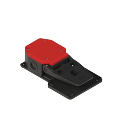 PA 20300, PEDAL SIMPLE DE POLIMERO S/ PROTECCION, ROJO, 1NA+1NC, ACCION LENTA, CONEX. PG13.5, IP53