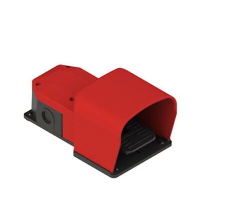PX 20100, PEDAL SIMPLE DE POLIMERO C/ PROTECCION ROJO, 1NA+1NC, ACCION RAPIDA, CONEX. PG13.5, IP53