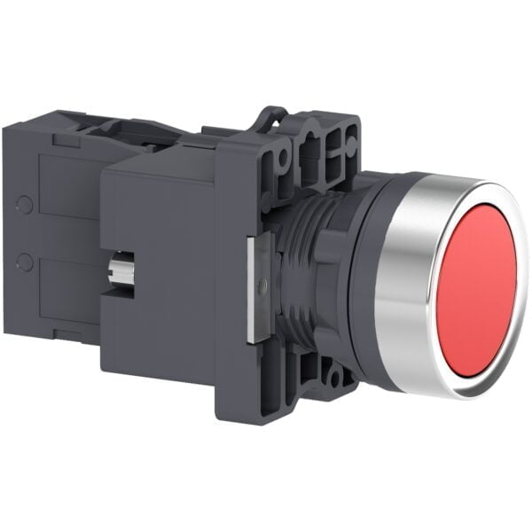 XA2EW34B1. PULSADOR PLASTICO LUMINOSO RASANTE ROJO 24V