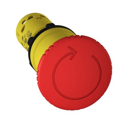 XB7NS8445, PULSADOR DE EMERGENCIA ROJO TIPO HONGO, CABEZAL 40MM, DIAM. 22MM, 1NA+1NC, DESBLOQUEO POR GIRO, MAT. PLASTICO MONOLITICO